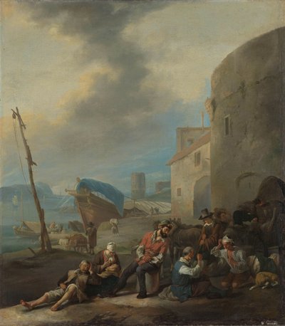 Olasz kikötő alkotó: Johannes Lingelbach