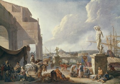 Olasz kikötő alkotó: Johannes Lingelbach