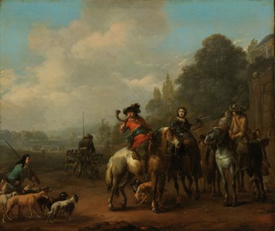 A vadászatról való visszatérés alkotó: Johannes Lingelbach