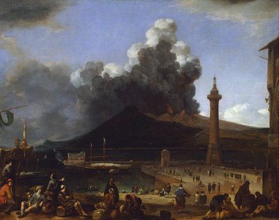 Nápoly kikötője a Vezúv kitörésével, Johannes Lingelbach (1622-1674), Olaszország alkotó: Johannes Lingelbach