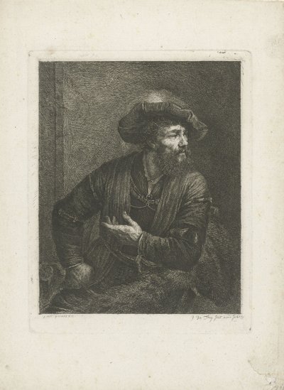 Ismeretlen férfi portréja tollas berettel alkotó: Johannes Pieter de Frey
