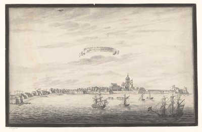 Colombo kilátása De Stadt és Kastel Von Colombo. On The Eijland Ceijlon (cím az objektumon) alkotó: Johannes Rach (possibly)