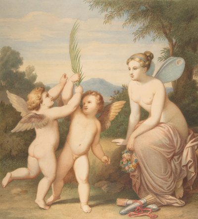 Erosz és Anterosz, a psziché néz rájuk, 1810-60. alkotó: Johannes Riepenhausen