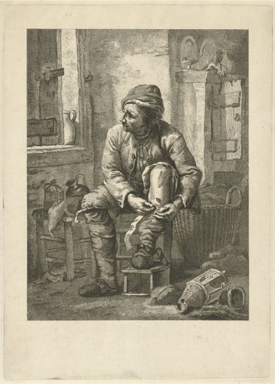 Az ember bekötözi a lábát alkotó: Johannes Schoenmakers
