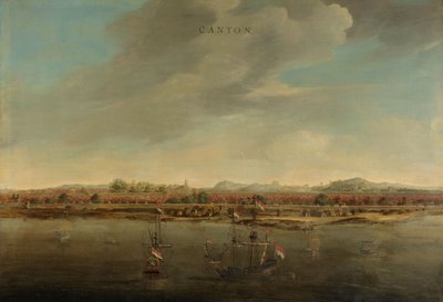 Kanton látképe Kínában, c. 1662-3 alkotó: Johannes Vinckeboons
