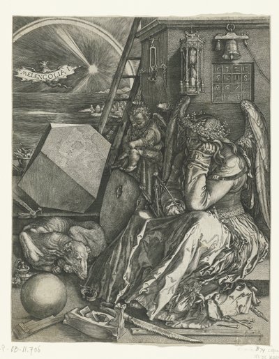 Melankólia Melencolia I (cím a tárgyon) alkotó: Johannes Wierix