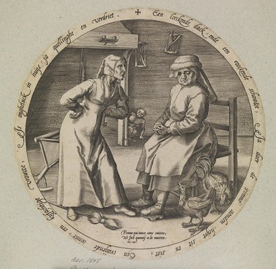 A szidó nő és a kakácsoló tyúk alkotó: Johannes Wierix