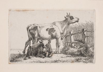Egy pihenő és egy álló tehén alkotó: Johannes Wilhelm Zillen