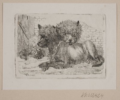 Két fekvő kutya alkotó: Johannes Wilhelm Zillen