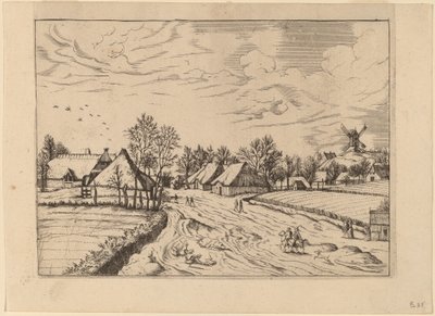 Vidéki falu postamalmokkal alkotó: Johannes and Lucas van Doetechum after Master of the Small Landscapes