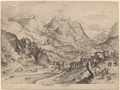 Insidiosus Auceps (A ravasz madárfogó) alkotó: Johannes and Lucas van Doetechum after Pieter Bruegel the Elder