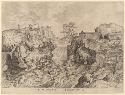 Prospektus Tyburtinus (Kilátás a Tiberisre) alkotó: Johannes and Lucas van Doetechum after Pieter Bruegel the Elder