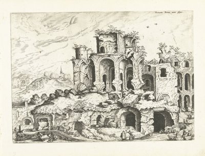 Harmadik nézet a Palatinus-domb romjairól Római romok, 1561 (sorozat címe) alkotó: Johannes of Lucas van Doetechum (attributed to)