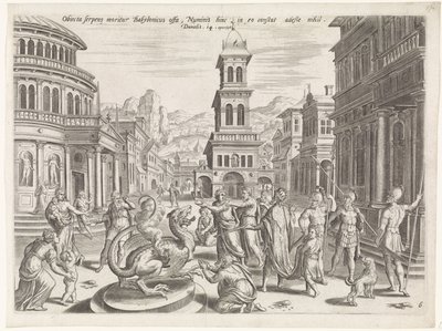 Daniel és a sárkány Daniel története (sorozat címe) Theatrum biblicum (...) (sorozat címe) alkotó: Johannes of Lucas van Doetechum