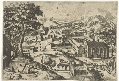 Táj Szent Jeromossal hieronimus in deserto (cím a tárgyon) Tájak keresztény történetekkel (sorozat címe) alkotó: Johannes of Lucas van Doetechum