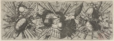 Panoply. Fríz római karokkal, alsó rész Panoplia sev armamentarium… (sorozat címe) alkotó: Johannes of Lucas van Doetechum
