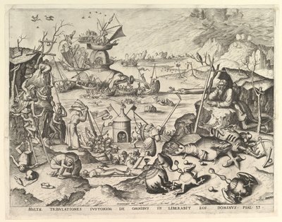 Szent Antal megkísértése.n.d. Alkotók: Johannes van Doetecum I, Lucas van Doetecum. alkotó: Johannes and Lucas van Doetecum