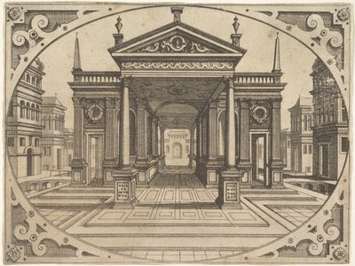 Lemez a Scenographiae...-ból, kb. 1560. alkotó: Johannes van Doetecum I