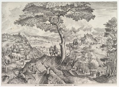 Soldiers at Rest Milites requiescentes from The Large Landscapes, kb. 1555-56. alkotó: Johannes van Doetecum I