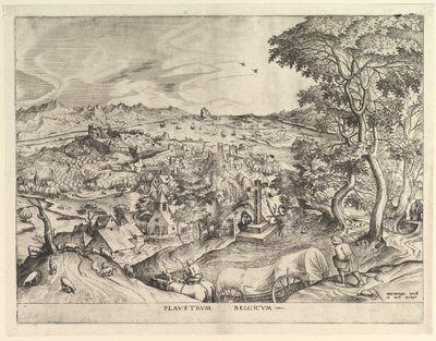 A belga vagon Plaustrum Belgicum a Nagy tájakból, kb. 1555-56. alkotó: Johannes van Doetecum I