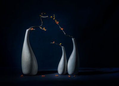 Elegáns vázák virágokkal alkotó: John-Mei Zhong