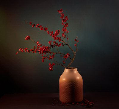 Téli bogyós gyümölcsök kiállítása alkotó: John-Mei Zhong