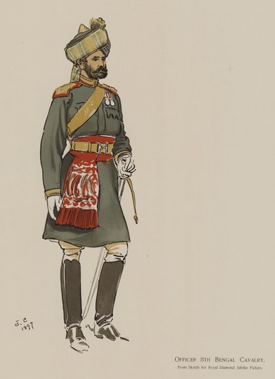 8. bengáli lovasság tiszt (színes litó) alkotó: John (after) Charlton