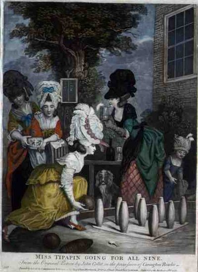 Miss Tipapin Mind a kilencre megy, kocsma. szerző: Carington Bowles (fl.1744-93) alkotó: John (after) Collet