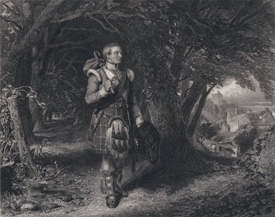 Illusztráció A katona visszatéréséhez, Robert Burns (metszet) alkotó: John (after) Faed