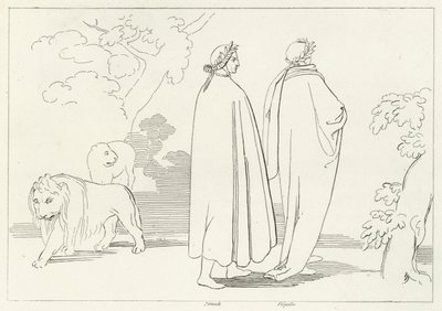 Belépés a sötét fába, Inferno, 1. ének (metszet) alkotó: John (after) Flaxman