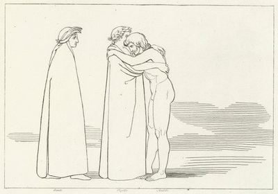 Találkozás Sordellóval, Purgatórium, 6. ének (metszet) alkotó: John (after) Flaxman