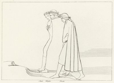 Találkozás Statiusszal, Purgatórium, 21. ének (metszet) alkotó: John (after) Flaxman