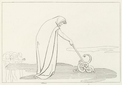 Tiresias, Inferno, Canto 20 (metszet) alkotó: John (after) Flaxman