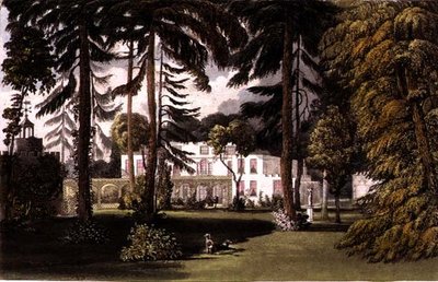 Pelling Place, Garden Front, Ackermann "Művészetek Tárából" alkotó: John (after) Gendall