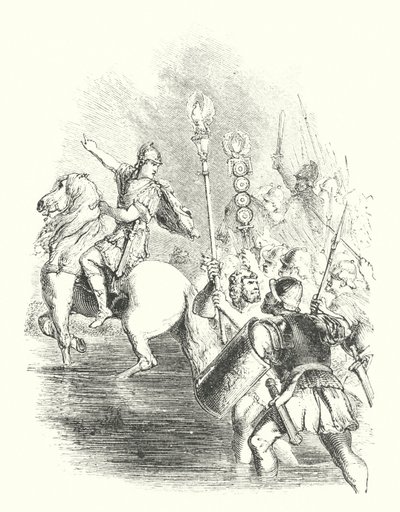 Caesar átlépi a Rubicont (metszet) alkotó: John (after) Gilbert