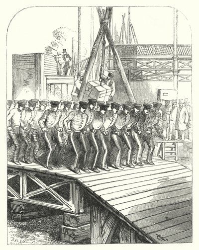 Sappers és bányászok dolgoznak a Crystal Palace helyén, a Hyde Parkban, Londonban, az 1851-es Nagy Kiállítás helyszínén (metszet) alkotó: John (after) Gilbert
