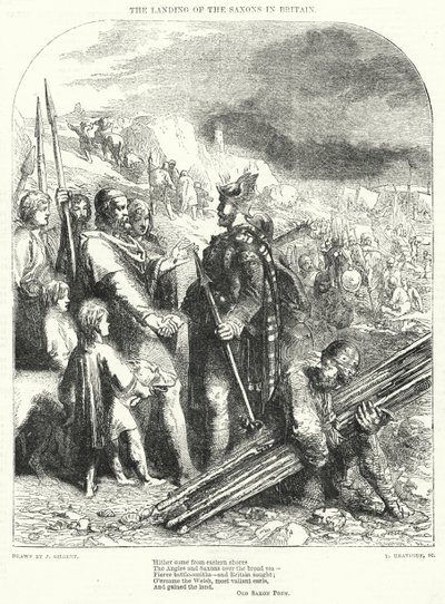 A szászok partraszállása Nagy-Britanniában (metszet) alkotó: John (after) Gilbert