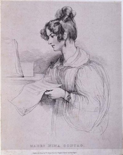 Mademoiselle Nina Sontag, metszett William Sharp (1803-75) alkotó: John (after) Hayter