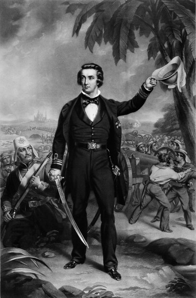 Sir William Peel RN kapitány, VC, KCB, 1857. szeptember 21. (mezzotint) alkotó: John (after) Lucas