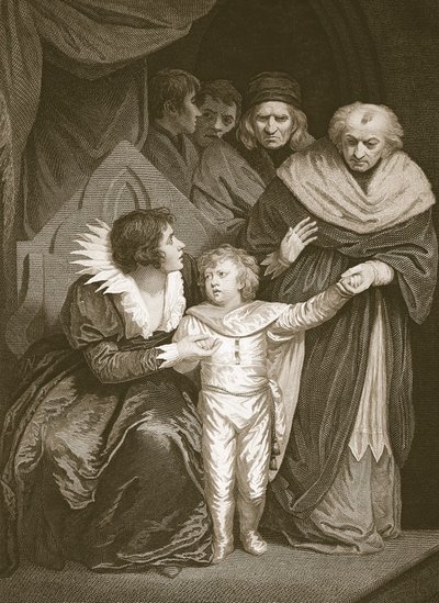 York hercege, V. Edward testvére, a királynő lemondott, J. Fittler metszet, illusztráció David Hume „Anglia története” című kocsmából. R. Bowyer, London alkotó: John (after) Opie
