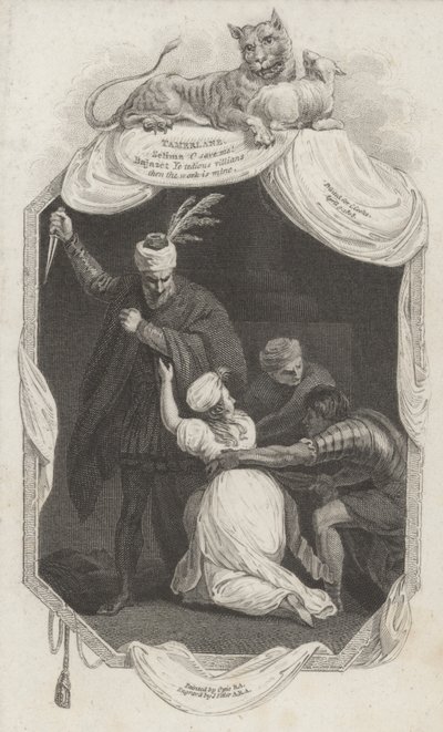 Jelenet a Tamerlane-ből, Nicholas Rowe (metszet) alkotó: John (after) Opie