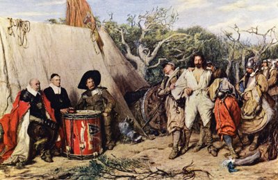 Dobófejes hadbíróság (színes litográfia) alkotó: John (after) Pettie