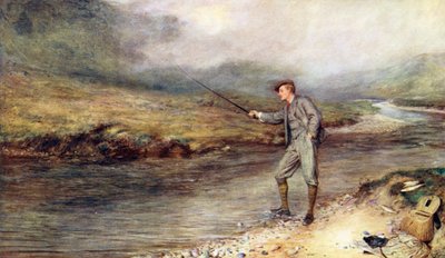 Pisztránghalászat a Felföldön (színes litográfia) alkotó: John (after) Pettie