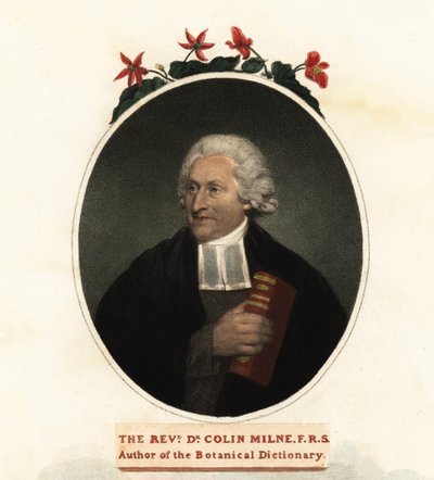 Colin Milne botanikus portréja.1806 (metszet) alkotó: John (after) Russell