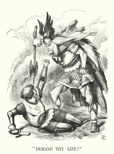 Punch rajzfilm: Kövesd az életed! - Franciaország veresége a francia-porosz háborúban (metszet) alkotó: John (after) Tenniel