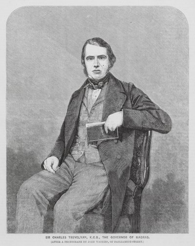 Sir Charles Trevelyan, brit gyarmati adminisztrátor (metszet) alkotó: John (after) Watkins