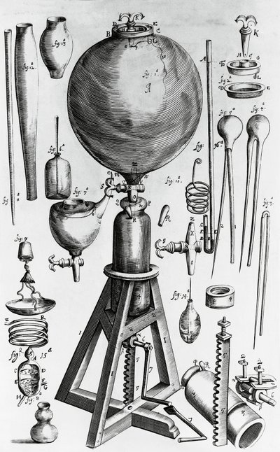 Új fizikai-mechanikai levegőkísérletek, Robert Boyle (1627-1691), metszet alkotó: Walter Charles Mills