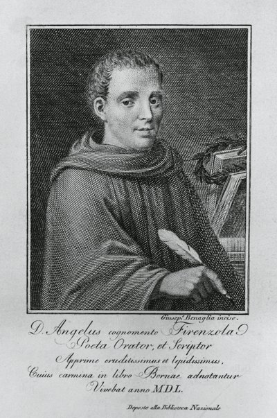 Agnolo Firenzuola (1493-1543) olasz író és humanista portréja, Giuseppe Benaglia (kb. 1796-kb. 1830) metszete alkotó: Walter Charles Mills