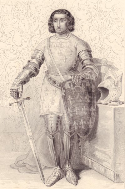Artois Fülöp, Eu grófjának (1358-1397) portréja, metszet, 20x13 cm, a Galerie Historique de Versailles, Histoire de France, Charles Gavard Kiadó, Párizs, 1840 körül alkotó: Walter Charles Mills