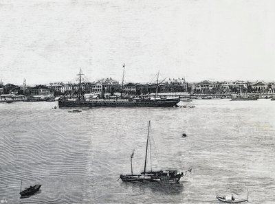 Sanghaji kikötő néhány héttel a háború kitörése előtt alkotó: Walter Charles Mills